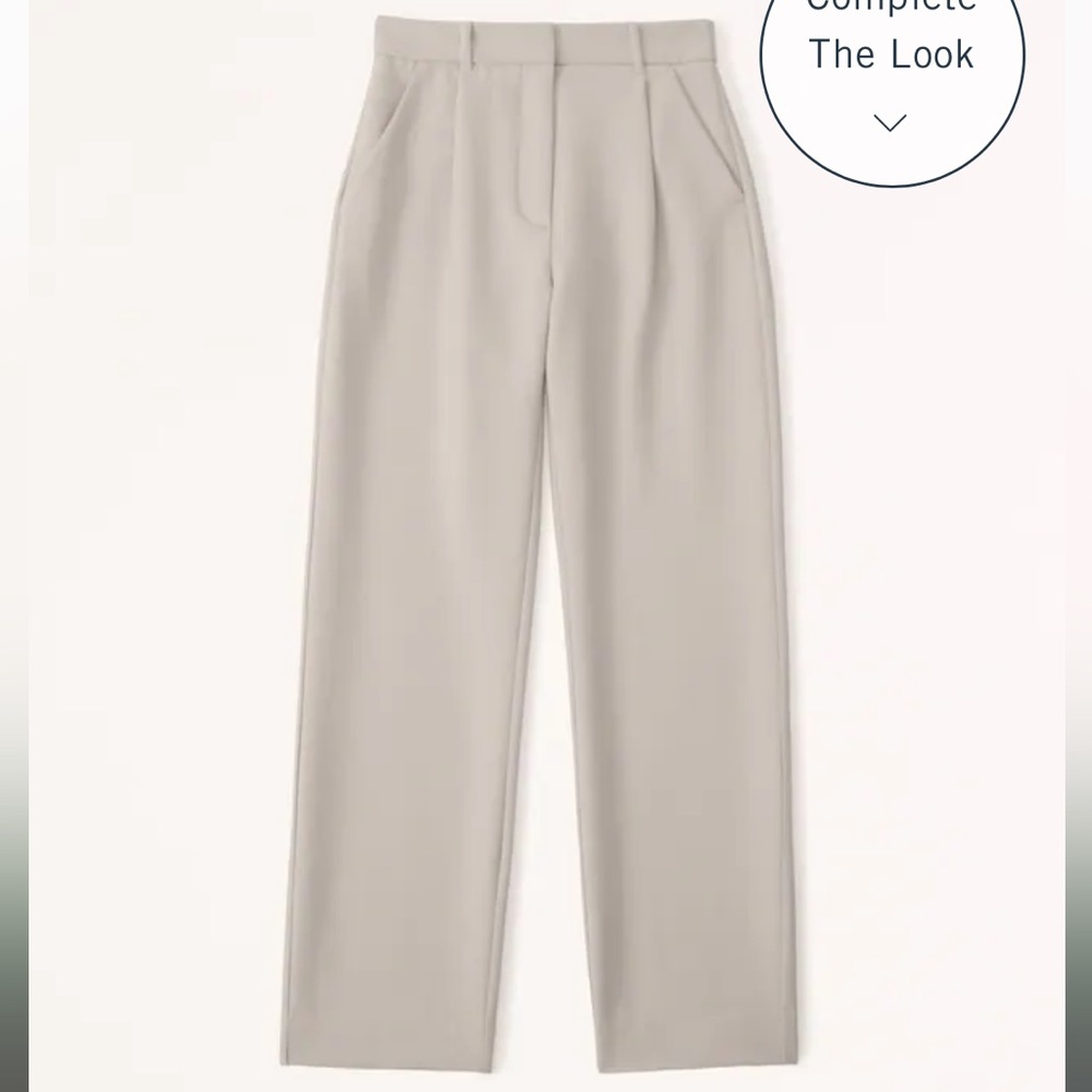 Abercrombie Tailored Relaxed Straight Pant - Light Taupe